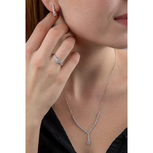 Fiyonk Kuyumculuk 14 Ayar Altın Baget Taş Detaylı Set