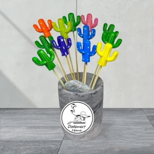 Dodemert Home Renkli Kaktüs Saksı Dibi Süsü & Teraryum Obje 7 Adet