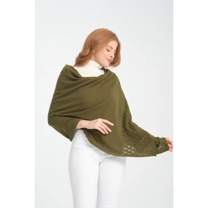 Wega Moda Tek Renk Ajur Desenli Omuz Şalı, Kenarı Ajur Desenli Şık Rahat Omuz Şalı, Triko Omuz Şalı, Kadın Şal