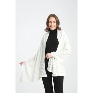 Wega Moda Tek Renk Ajur Desenli Omuz Şalı, Kenarı Ajur Desenli Şık Rahat Omuz Şalı, Triko Omuz Şalı, Kadın Şal