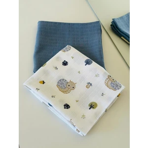 Ft Baby Collection Fulya Tuhafiye %100 Pamuk 2'li Müslin Bebek Battaniye Seti OEKO-TEX Sertifikalı MÜSLIN ÖRTÜ 80X90 CM