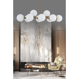 ŞL Şef Light Luxury Modern Tasarım Eskitme 10'lü Beyaz Glop Camlı Avize