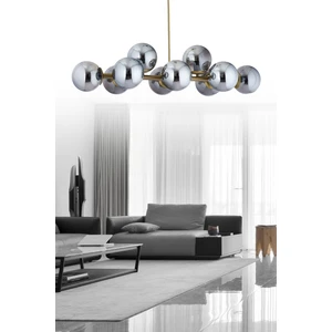 ŞL Şef Light Luxury Modern Tasarım Eskitme 10'lü Füme Glop Camlı Avize