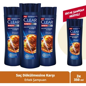 Men Kepeğe Karşı Etkili Şampuan Saç Dökülmesne Karşı 350 ml x3