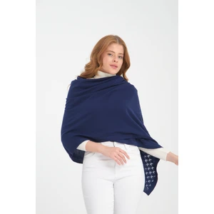 Wega Moda Tek Renk Ajur Desenli Omuz Şalı, Kenarı Ajur Desenli Şık Rahat Omuz Şalı, Triko Omuz Şalı, Kadın Şal