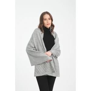 Wega Moda Tek Renk Ajur Desenli Omuz Şalı, Kenarı Ajur Desenli Şık Rahat Omuz Şalı, Triko Omuz Şalı, Kadın Şal