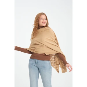 Wega Moda Tek Renk Ajur Desenli Omuz Şalı, Kenarı Ajur Desenli Şık Rahat Omuz Şalı, Triko Omuz Şalı, Kadın Şal