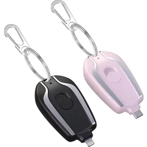 Ceyden Store Type C Anahtarlık Şeklinde Mini Taşınabilir Acil Durum Powebank Hızlı Şarj Alet 1500 mAh