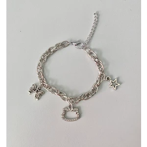 Pinky Lady Kalın Zincirli Hello Kitty Taşlı Bileklik