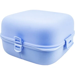 | Çift Kapaklı Beslenme Kabı, Mavi, Sızdırmaz ve Pratik Tasarım