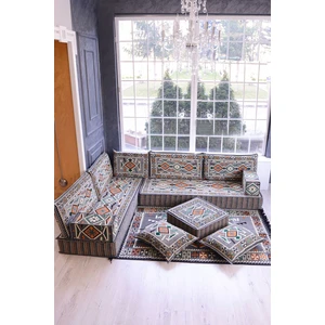 Bakırözü Home Şark Köşesi Takımı Gri Anadolu Modeli 13 Parça (20  cm  Minder Kalınlığı)