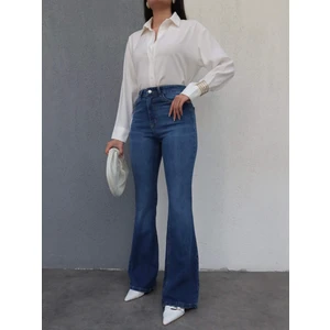 Esra Helvacı Blue Ispanyol Paça Jean