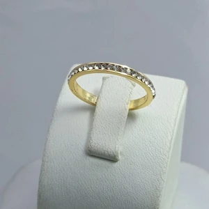 MODA YENİ SEZON Vip Seri Paslanmaz Çelik Altın Kaplama Tamtur Taş'lı Alyans Yüzük