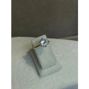 MODA YENİ SEZON Vip Seri Paslanmaz Çelik Altın Kaplama Tektaş Yüzük