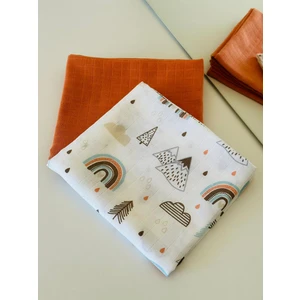 Ft Baby Collection Fulya Tuhafiye %100 Pamuk 2'li Müslin Bebek Battaniye Seti OEKO-TEX Sertifikalı MÜSLIN ÖRTÜ 80X90 CM