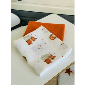 Ft Baby Collection Fulya Tuhafiye %100 Pamuk 2'li Müslin Bebek Battaniye Seti OEKO-TEX SertifikalıMÜSLIN ÖRTÜ 80X90 CM