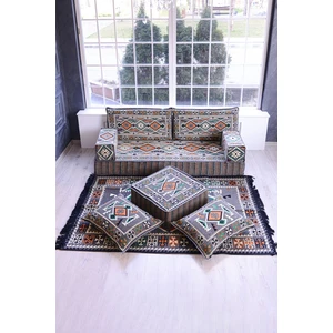 Bakırözü Home Şark Köşesi Takımı Konsepti Gri Anadolu Modeli 9 Parça (20  cm  Minder Kalınlığı)