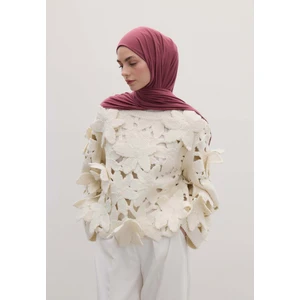 Bambu Penye Şal Gül Kurusu