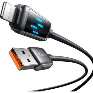 CA-5250 30W Şarj Hız Göstergeli Şarj ve Data Kablosu 1.2M Siyah