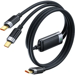 CA-6780 1.5 M 100W 2'si 1 Arada Type-C To Type-C + Type-C Siyah Kablo