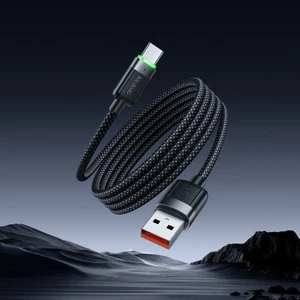 CA-5650 1.2m Usb-A To Usb-C 6A Siyah Sarılabilir Manyetik Kablo