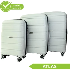 Atlas Polipropilen (Pp) Kırılmaz Garantili 3lü Valiz Seti