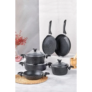 Mastercook Pro 9 Parça Granit Tencere Seti Siyah