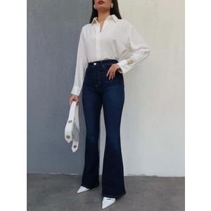 Esra Helvacı Blue Ispanyol Paça Jean
