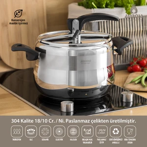 Ambos Amber Paslanmaz Çelik Klasik Düdüklü Tencere 12 Lt