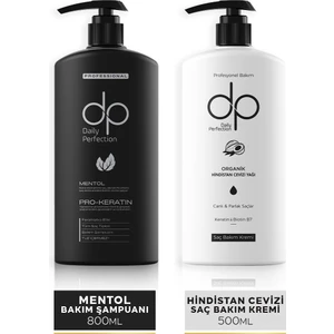 Dp Daily Perfection Şampuan Mentol 800 ml & Saç Bakım Kremi Hindistan Cevizi 500 ml