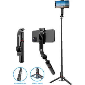 L12 Selfie Çubuğu Uzaktan Kumandalı 116 cm Tripod Özçekim Alüminyum