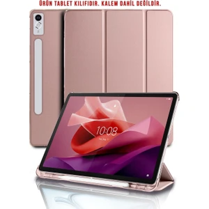 Ald Telekom Lenovo Tab P12 Uyumlu Kılıf Kalem Bölmeli Standlı 360 Koruma Katlanabilir Pu Deri Akıllı Kapak