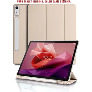 Ald Telekom Lenovo Tab P12 Uyumlu Kılıf Kalem Bölmeli Standlı 360 Koruma Katlanabilir Pu Deri Akıllı Kapak