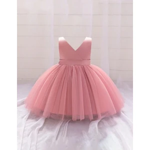 Pudra Kız Bebek Anvelop Mini Elbise Doğum Günü Elbise