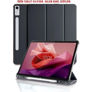Ald Telekom Lenovo Tab P12 Uyumlu Kılıf Kalem Bölmeli Standlı 360 Koruma Katlanabilir Pu Deri Akıllı Kapak
