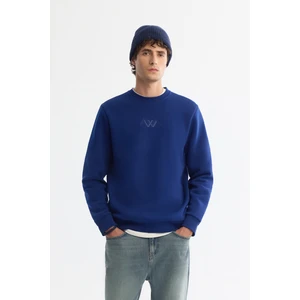 Avva Erkek Saks Regular Fit Bisiklet Yaka İçi 3 İplik Şardonlu Sweatshirt B001033