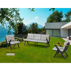 3+1+1 Zeta Bahçe Takımı, Balkon, Bahçe, Cafe Mobilyası, Pofuduk Metal Çay Seti