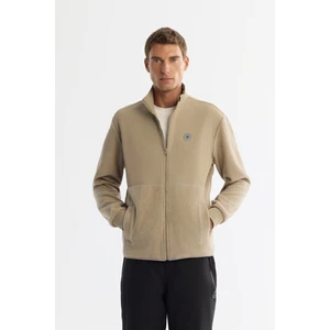 Avva Erkek Vizon Regular Fit Soğuğa Dayanıklı Dik Yaka Fermuarlı Polar Sweatshirt A42Y1311