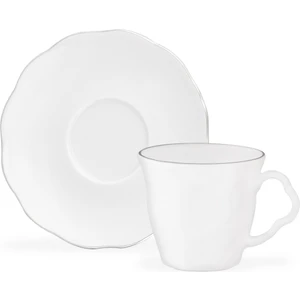 Madame Coco Vela 6 Kişilik 12 Parça Kahve Fincan Takımı - Beyaz/Silver - 90 ml