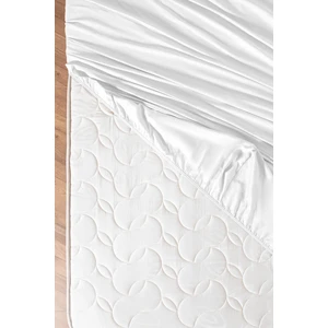 Madame Coco Ciel King Size Plus %100 Pamuk Lastikli Saten Çarşaf - Beyaz