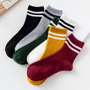 6'lı Ekonomik Paket Renkli Çemberli  Desenli Unisex Tenis Çorap Seti