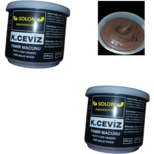 2 Adet Çok Amaçlı Ahşap Parke Masa Sehpa Çizik Çok Amaçlı Tamir Dolgu Macunu Koyu Ceviz 240 gr