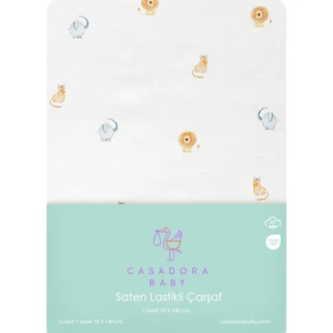 Casadora Baby Safari 100% Pamuk Saten Bebek Lastikli Çarşaf - 70X140 cm