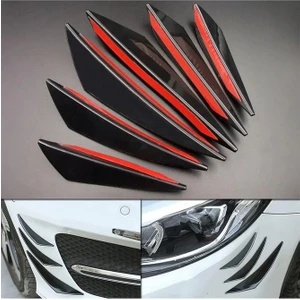 Her Araca Uyumlu Ithal Piano Black 6'lı Kanatlı Tampon Bıçağı Tampon Bıçak