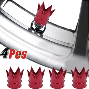 Alüminyum Kral Tacı Sibop Kapağı 4'lü Kırmızı Kral Tacı Sibob Kapağı Taç Kırmızı