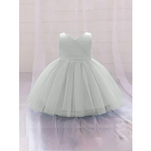 Beyaz Kız Bebek Anvelop Mini Elbise Doğum Günü Elbise