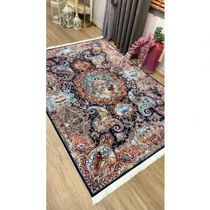 Kuş Motifli Klasik Desen Saçaklı Lateks Taban Halı