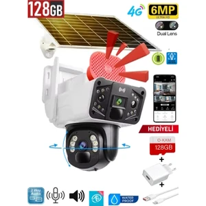 4G Solar 6MP Akıllı Çift Kamera + 128GB Hafıza Kartı ve Şarj Cihazı HEDİYE