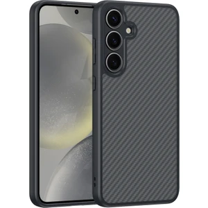 Tekno Grup Galaxy S25 Uyumlu Kılıf Magsafe Şarj Özellikli Karbon Fiber Tasarımlı Elnino Kapak-Siyah