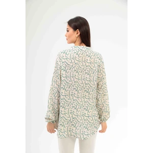 Moda Şen Desenli Pamuklu Kadın Gömlek